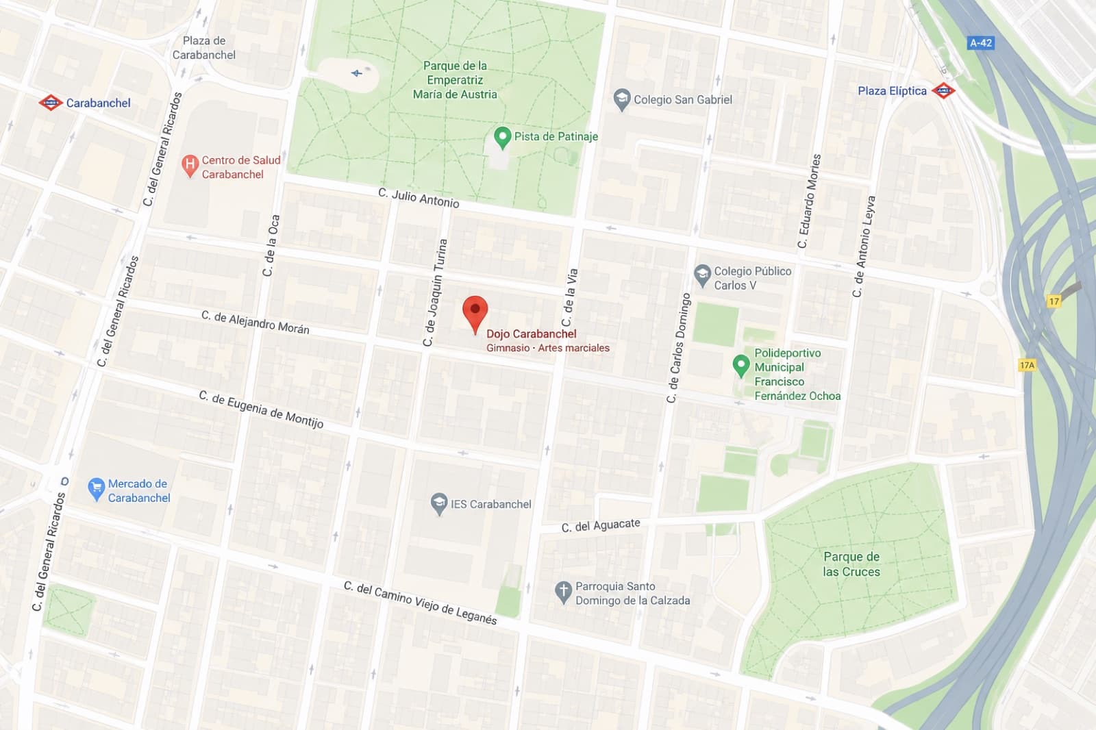 Mapa de ubicación de JC Fight Team en Calle Conde de Vistahermosa, 11, 28019 Madrid